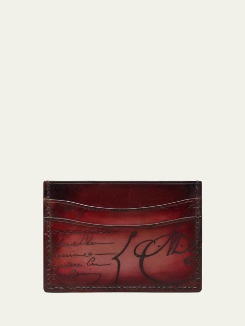 Berluti Men's Bambou Scritto Leather Card Holder
