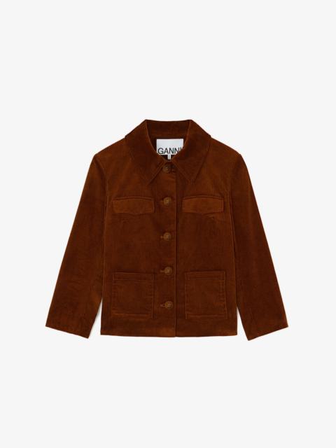 GANNI BLAZER IN BROWN CORDUROY