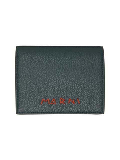 Marni Green 'Marni Mending' Leather Bifold Wallet