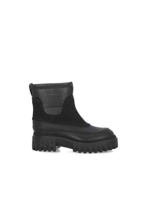 HOGAN embossed logo raised sole boots
