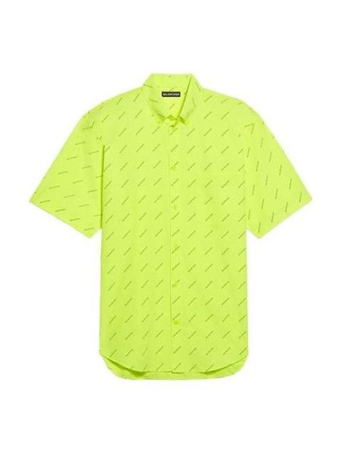BALENCIAGA Balenciaga All Over Logo Shirt 'Neon Yellow' 534332TILX67110