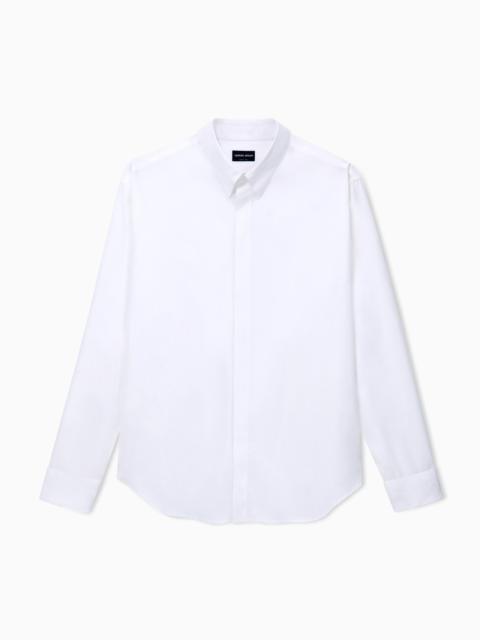 GIORGIO ARMANI SHIRT REGULAR FIT SOLID COTTON TWILL