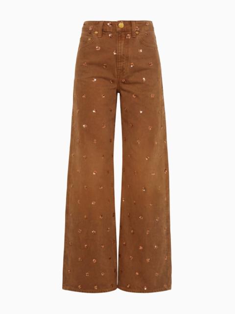 ULLA JOHNSON The Willow Embellished Wide Leg Jean