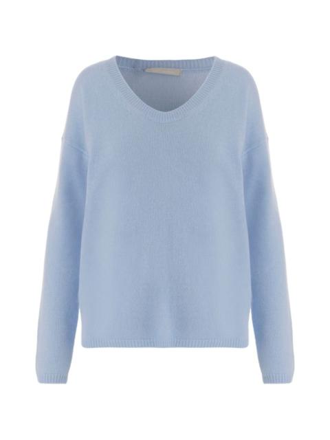 Allude V-neck ribbed sweater