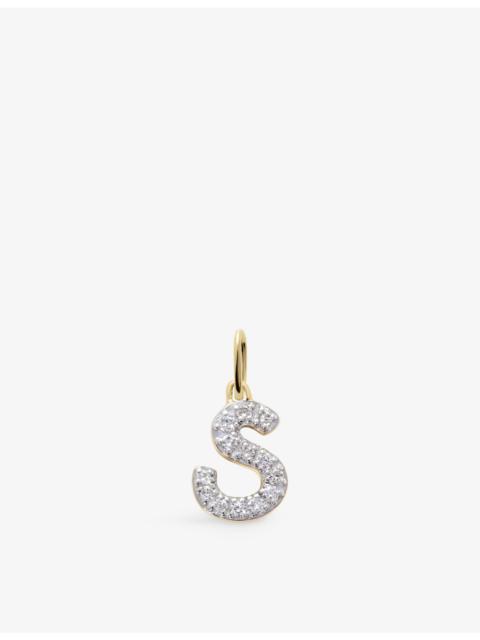 MONICA VINADER S Letter 14ct Yellow-Gold And Lab-Grown Diamond Charm