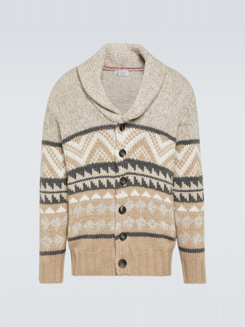 Cashmere jacquard cardigan