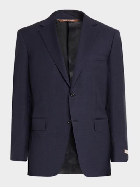 Canali Tonal Plaid Wool Single-Breasted Suit