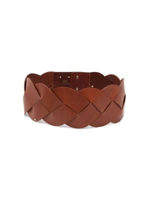 ELISABETTA FRANCHI Braided leather belt