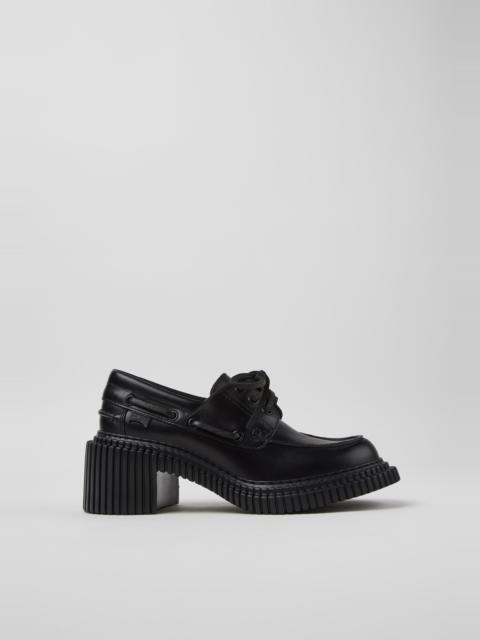 CAMPER Pix London Black Leather Moccasins for Women.