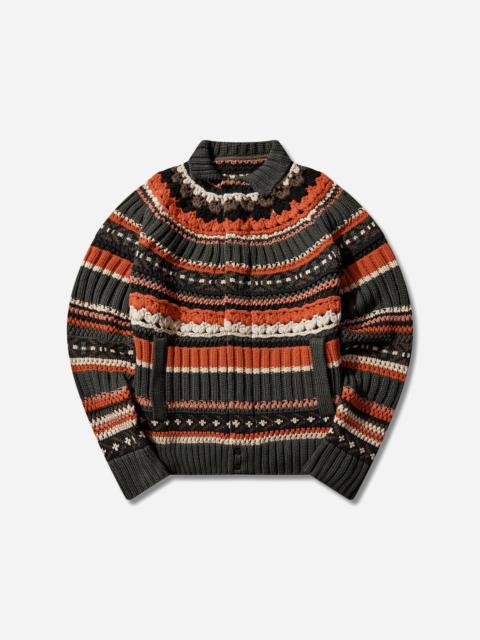 sacai Men's Mix Knit Blouson Khaki