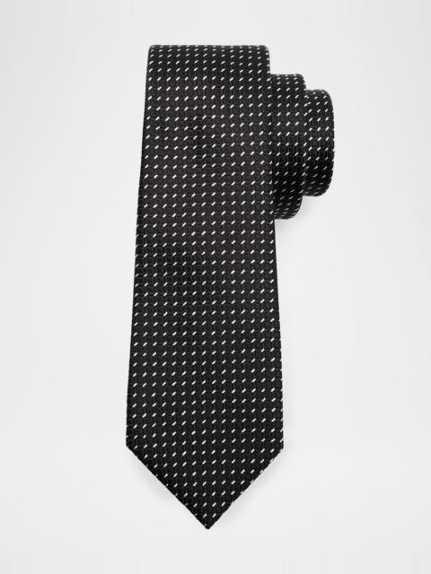 TOM FORD Men's Micro Dash Mulberry Silk Tie
