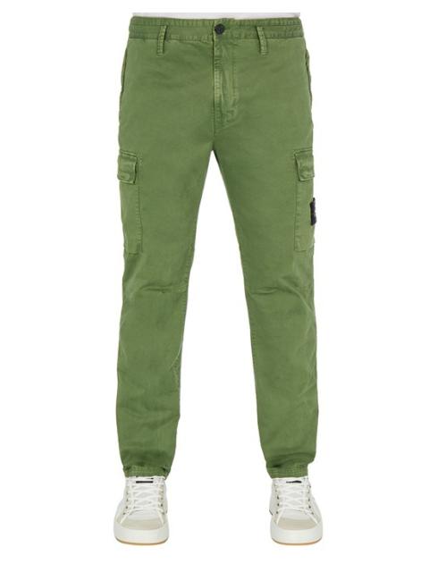 Stone Island 30404 STRETCH BROKEN TWIL_ GARMENT DYED 'OLD' TREATMENT OLIVE GREEN