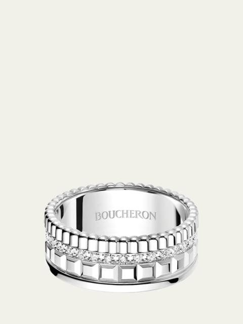 Boucheron 18K White Gold Quatre Radiant Edition Ring with Diamonds