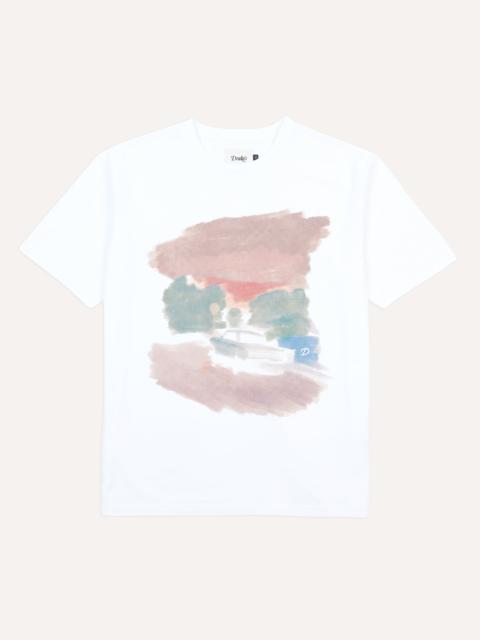 Drake's White Street Print Short-Sleeve Hiking T-Shirt