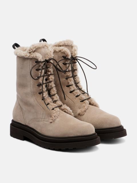 Monile suede combat boots