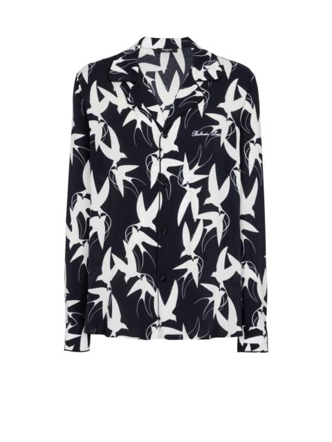 Balmain Loose shirt with Swallow print