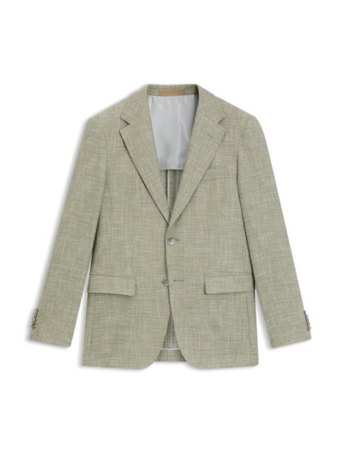 BOSS REGULAR-FIT MICRO-PATTERNED BLAZER WITH ELBOW PATCHES