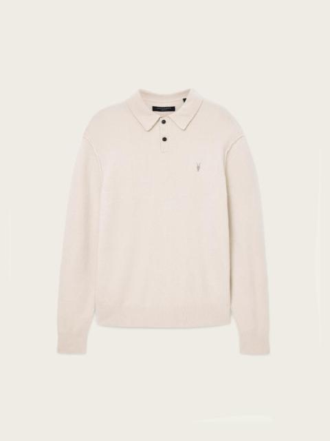 ALLSAINTS STATTEN LONG SLEEVE RAMSKULL POLO SWEATER