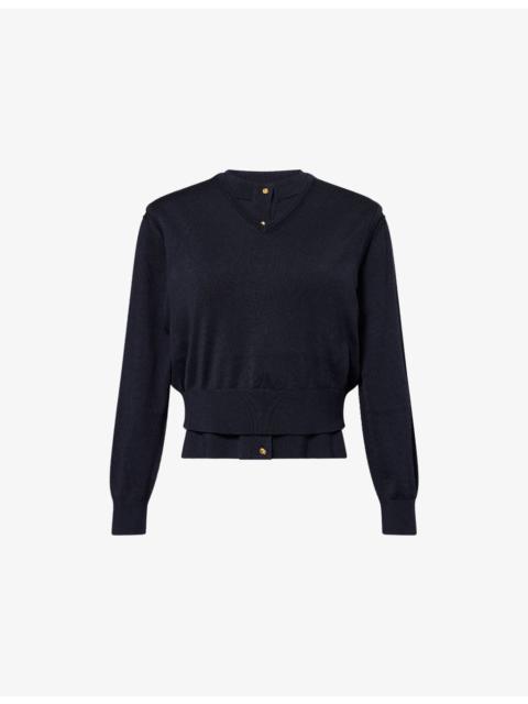 Bottega Veneta Knot Twin-Set Cotton Knitted Top