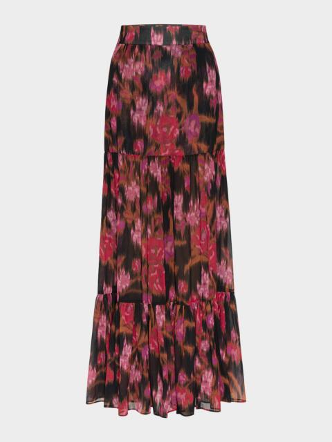 MISA Mavi Floral Chiffon Maxi Skirt