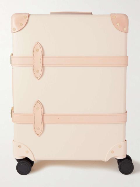Centenary Carry-On leather-trimmed suitcase