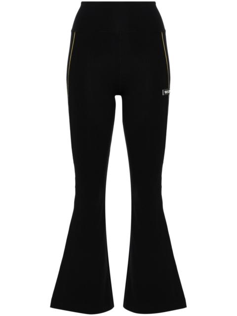 Black Logo-Appliqué Flared Trousers