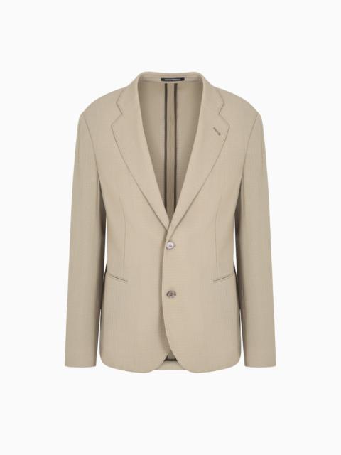 EMPORIO ARMANI ARMURE WOOL CRÊPE SINGLE-BREASTED JACKET