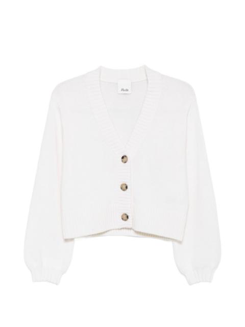 Allude ribbed-trim V-neck cardigan