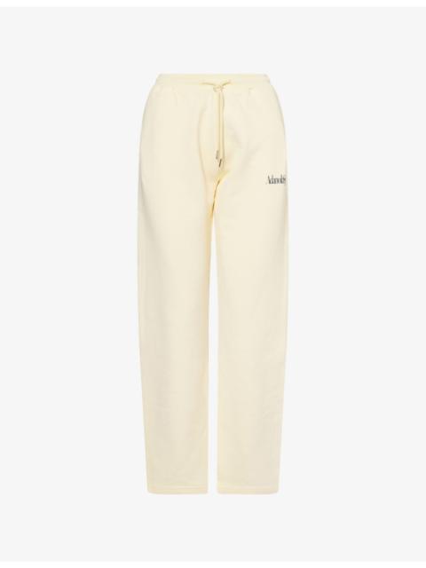 ADANOLA Logo-Embroidered Straight-Leg Cotton Jogging Bottoms
