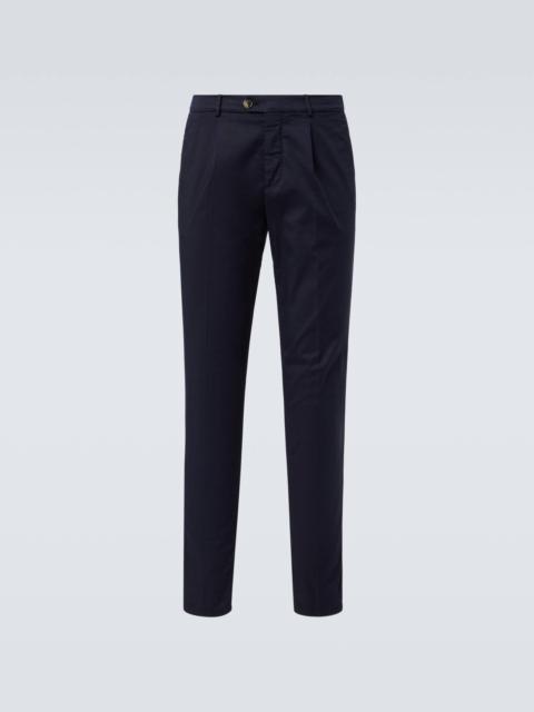 Brunello Cucinelli Cotton-blend gabardine slim pants