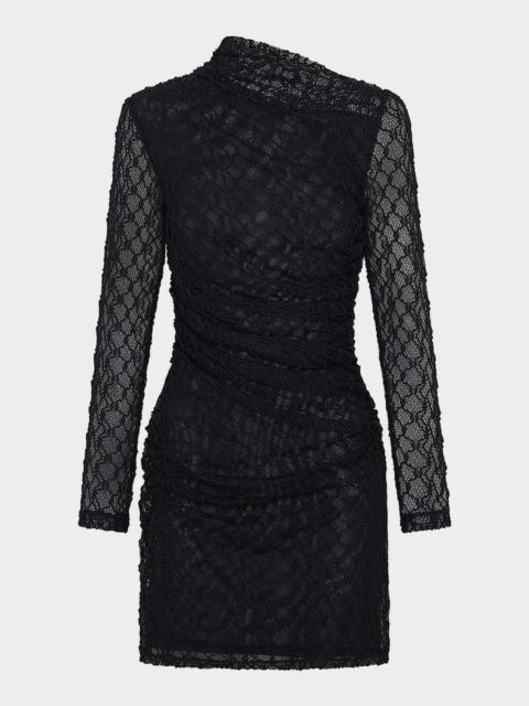 NICHOLAS Glenda Ruched Lace Mini Dress