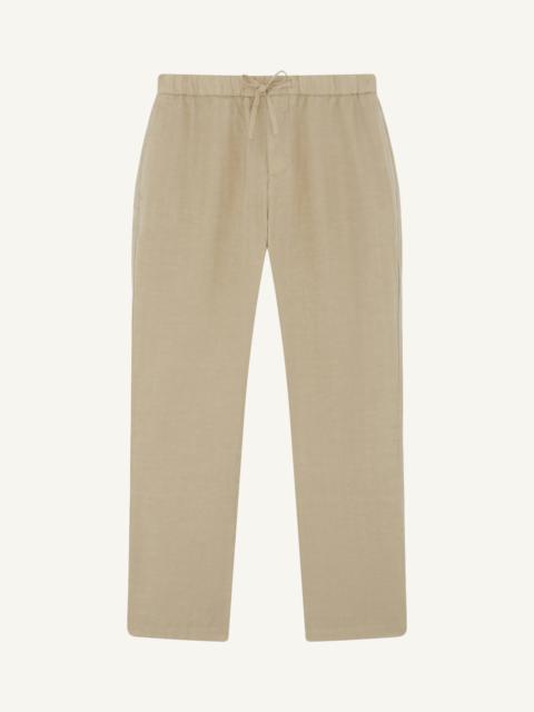 FRESCOBOL CARIOCA OSCAR HERRINGBONE LINEN TROUSERS
