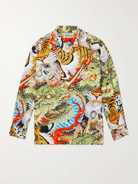 + Tim Lehi Camp-Collar Printed Voile Shirt