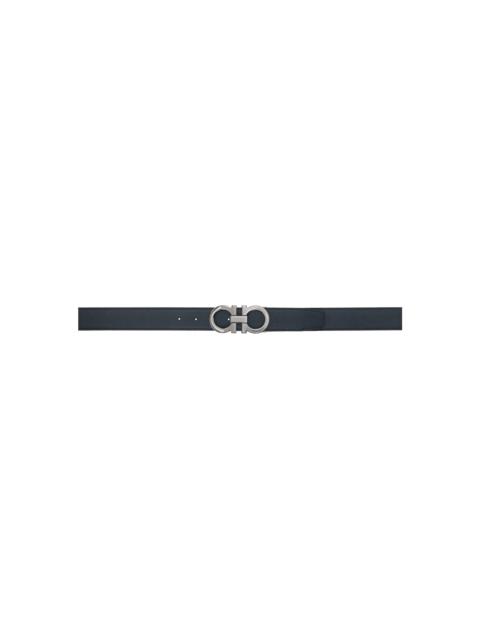 FERRAGAMO Black Gancini Reversible Belt