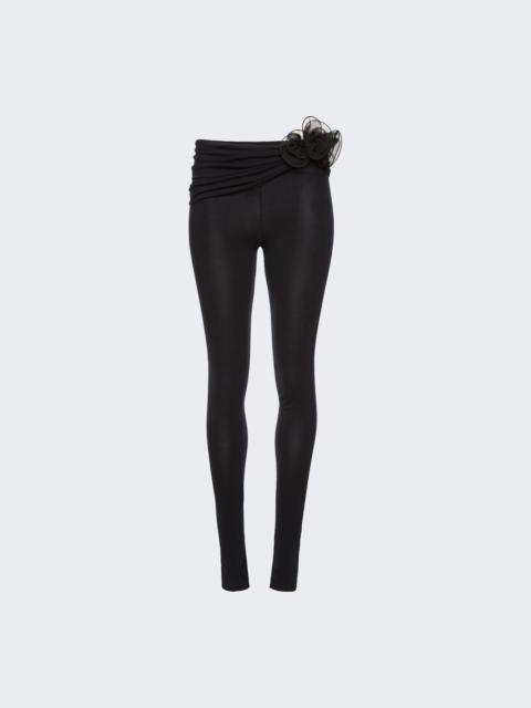 MAGDA BUTRYM Floral Applique Leggings Black