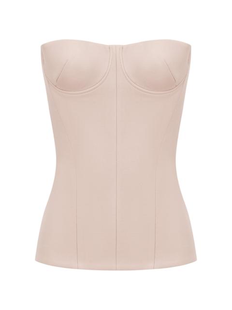 ALEX PERRY Cupped Wool Corset Top nude