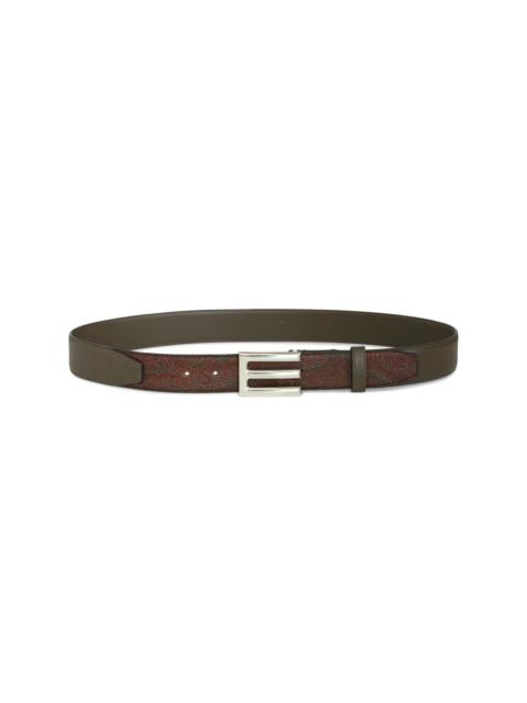 logo-buckle paisley-print belt