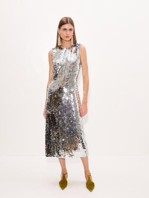 SIMONMILLER Baz Sequin Dress In Satellite Silver
