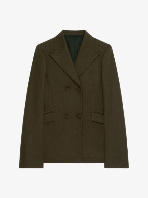 Givenchy DOUBLE BREASTED JACKET IN MILITARY FLANNEL
