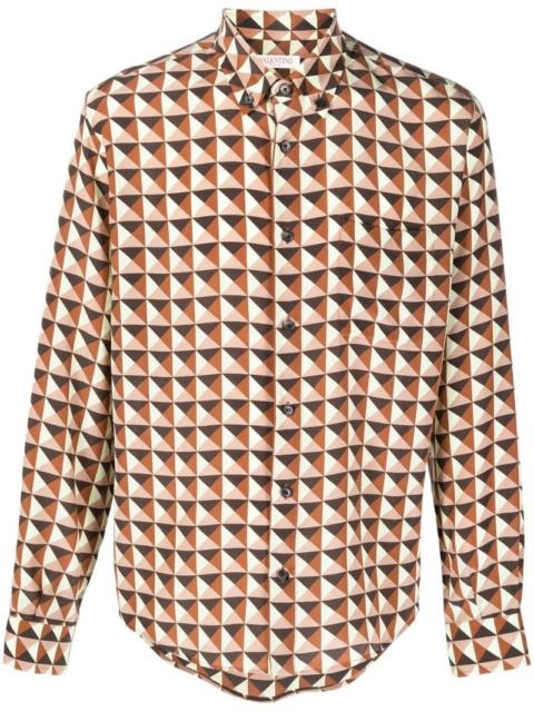 Valentino geometric-print silk shirt