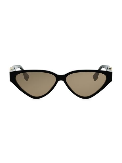 FENDI Women's FF Diamonds 57MM Cat-Eye Sunglasses - Black