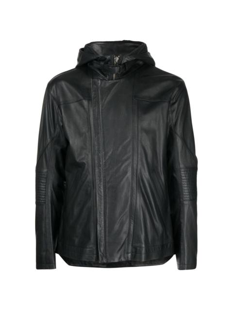 photograph-print leather jacket