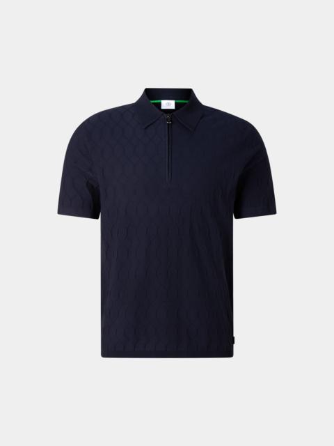 BOGNER Maxim knitted polo shirt in Navy blue