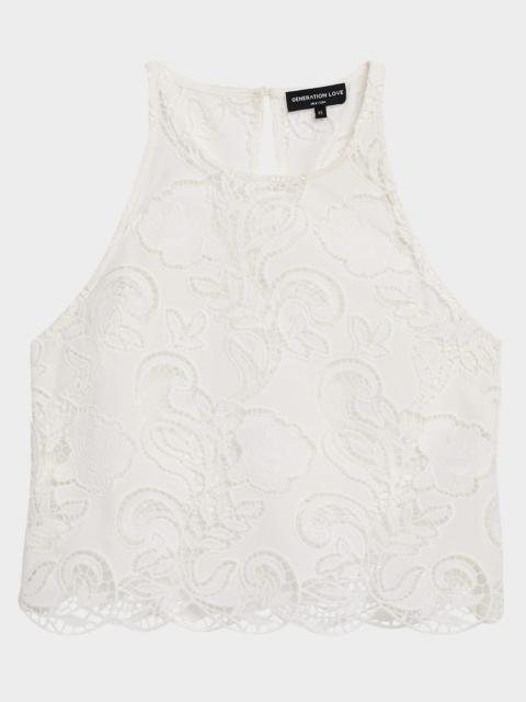 GENERATION LOVE Gionella Embroidered Sleeveless Crop Top