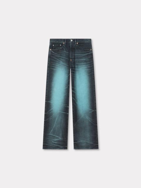 KENZO Turn up wide fit jeans in japanese denim