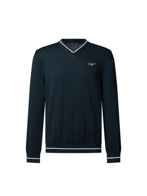 Louis Vuitton Silk Blend Cable V-Neck Pullover