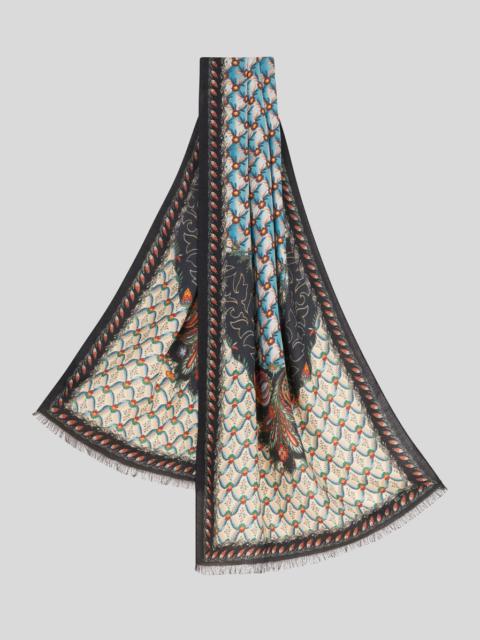 Etro FLORAL SILK AND CASHMERE SCARF