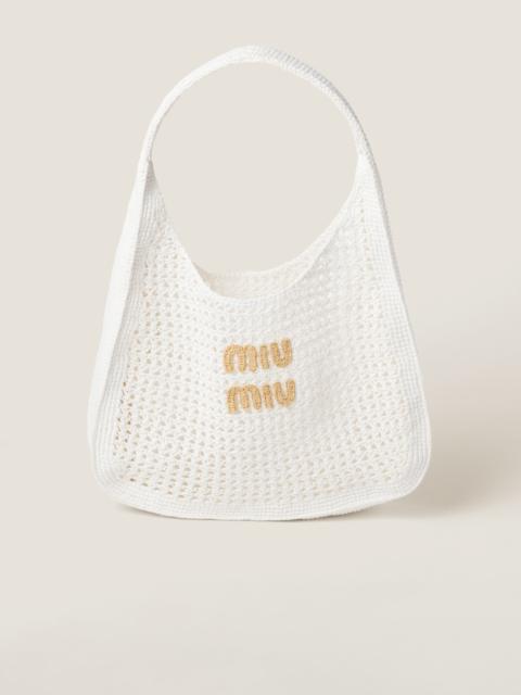 Woven fabric hobo bag