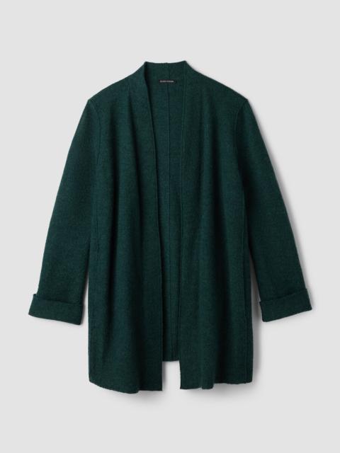 EILEEN FISHER Lightweight Boiled Wool High Collar Jacket in Regenerative Wool