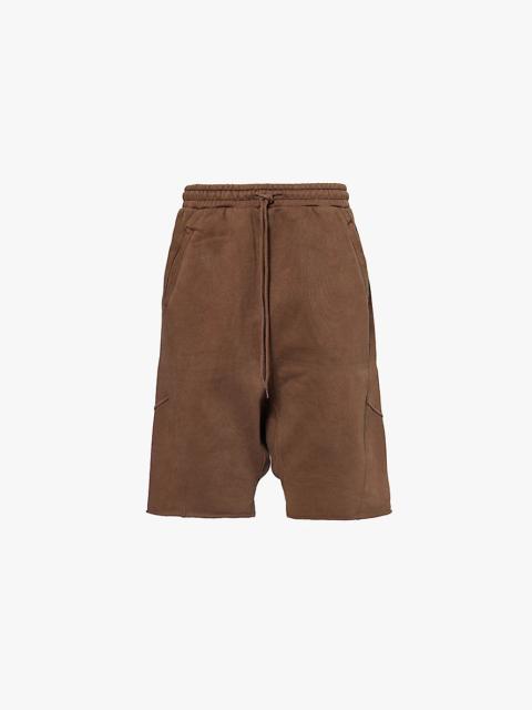 Drop-crotch heavyweight cotton-jersey shorts